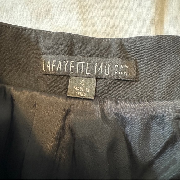 Lafayette148 4 Black Virgin Wool Straight Pencil Skirt ~ Classic Capsule Career - Picture 5 of 6